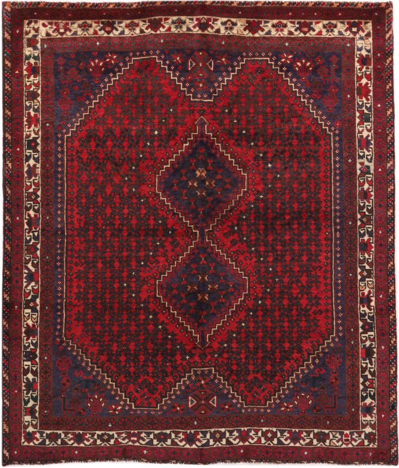 Persian Rug Shiraz 6'0"x4'1" 6'0"x4'1", Persian Rug Knotted by hand