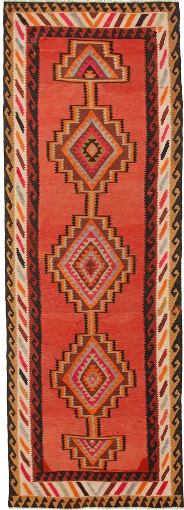 Tapete persa Kilim Fars Azerbaijan Antigo 396x137 396x137, Tapete persa Tecido à mão