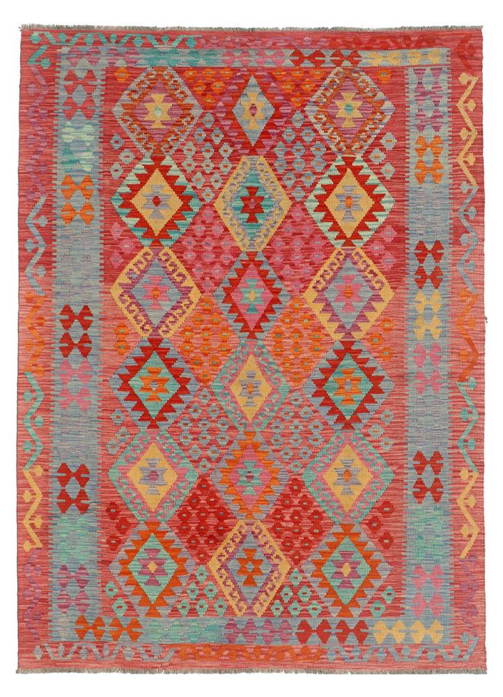 Afghan rug Kilim Afghan 8'0"x5'5" 8'0"x5'5", Persian Rug Woven by hand