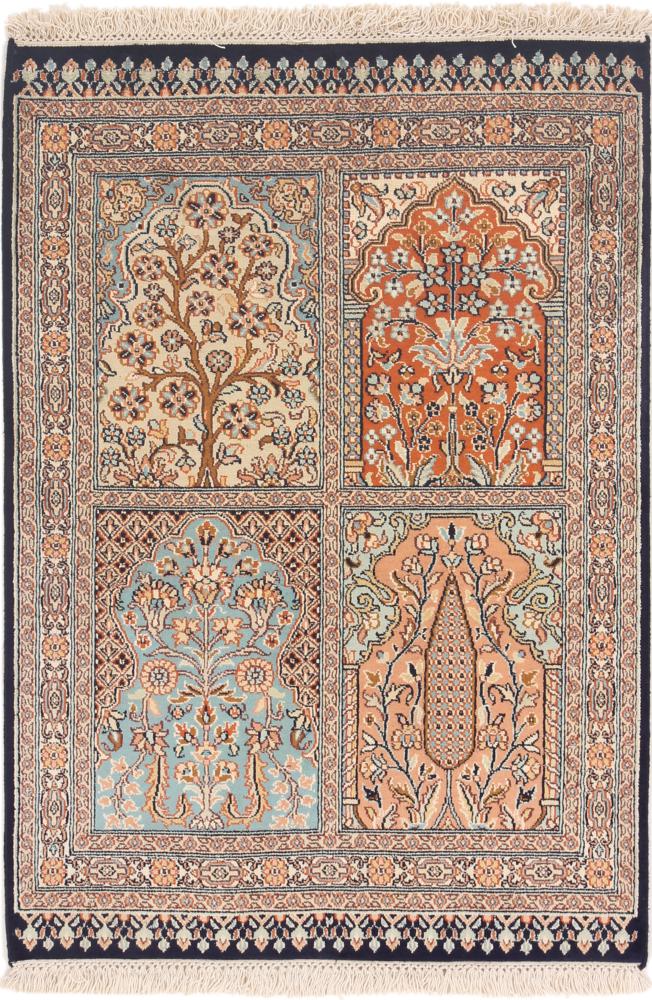 Tapis indien Cachemire Soie 91x62 91x62, Tapis persan Noué à la main