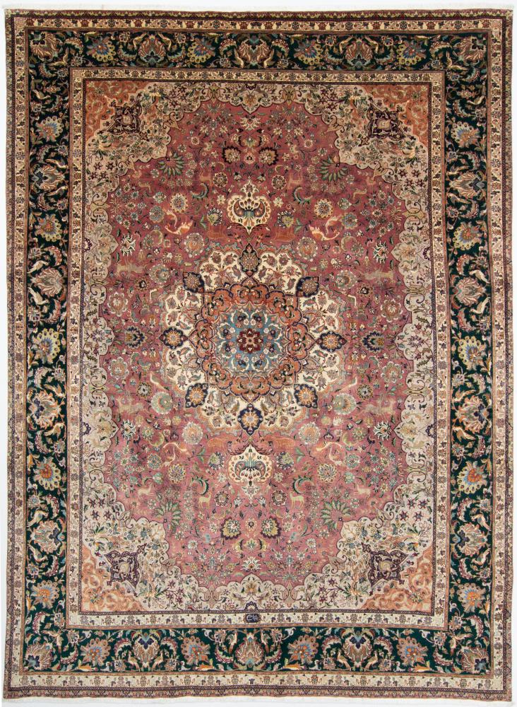 Tapete persa Tabriz 50Raj 13'0"x9'8" 13'0"x9'8", Tapete persa Atado à mão