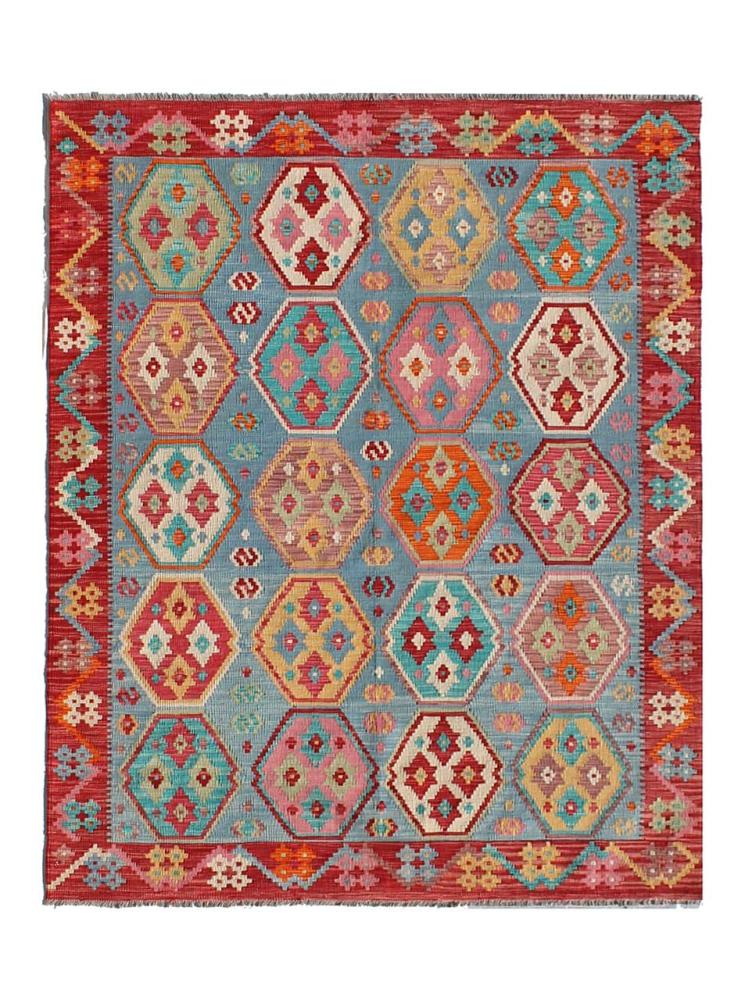 Afghan rug Kilim Afghan 8'0"x6'0" 8'0"x6'0", Persian Rug Woven by hand
