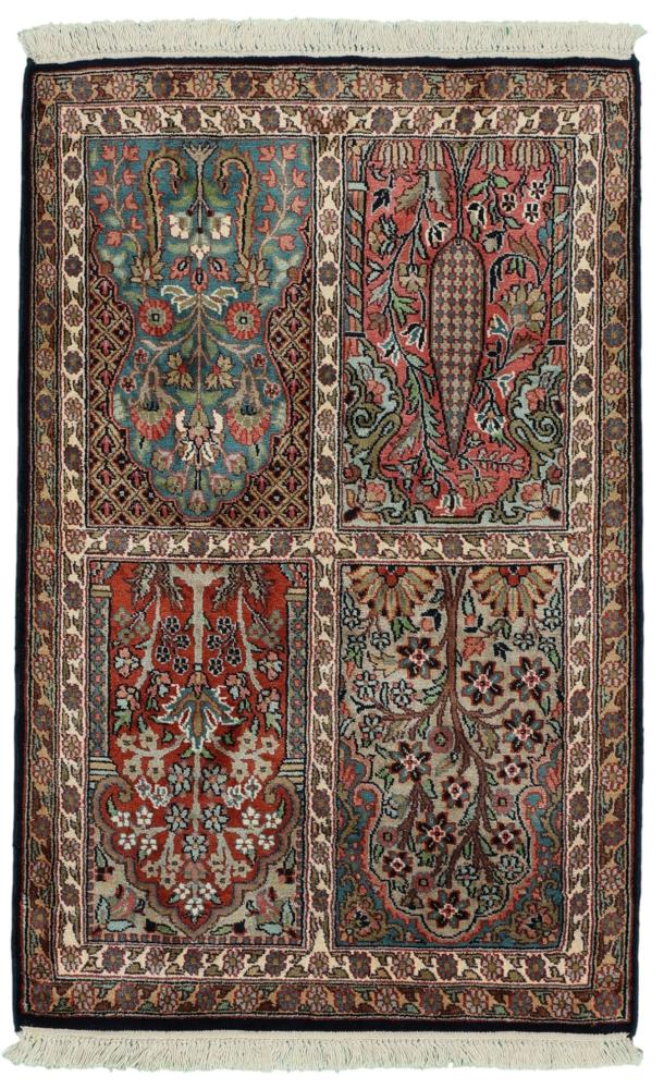 インドのカーペット カシミール シルク 99x62 99x62,  ペルシャ絨毯 手織り