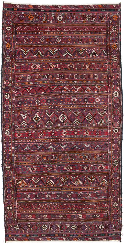 Persisk tæppe Kelim Fars 388x194 388x194, Persisk tæppe Håndvævet