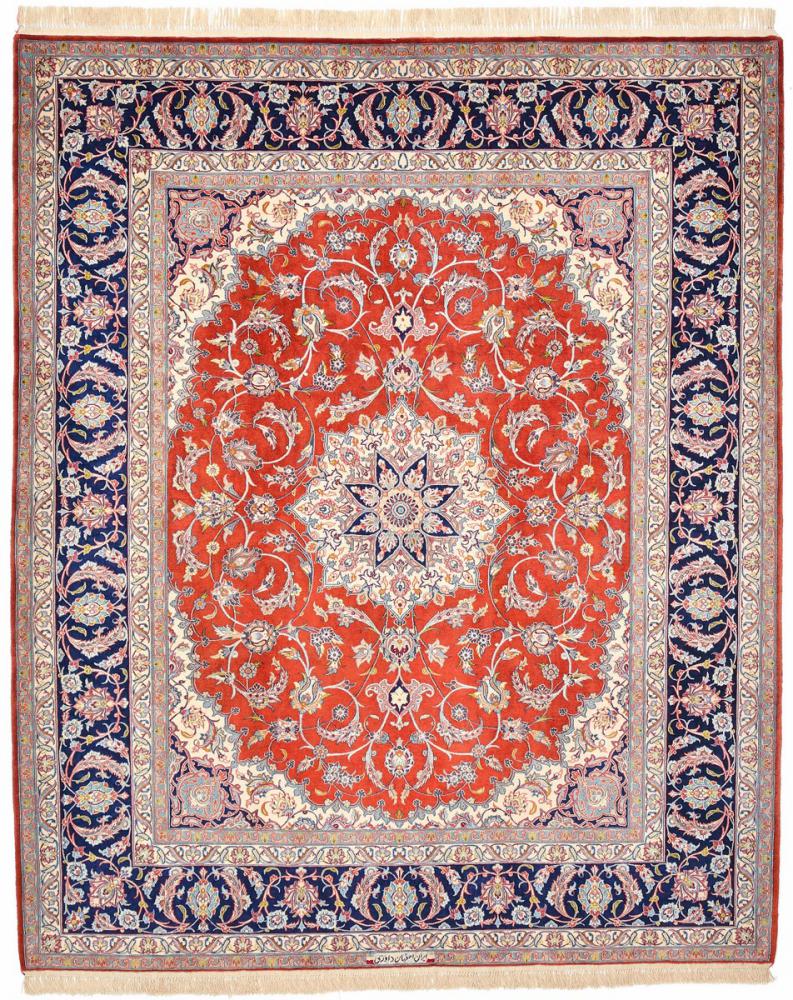 Tappeto persiano Isfahan Ordito in Seta 248x203 248x203, Tappeto persiano Annodato a mano