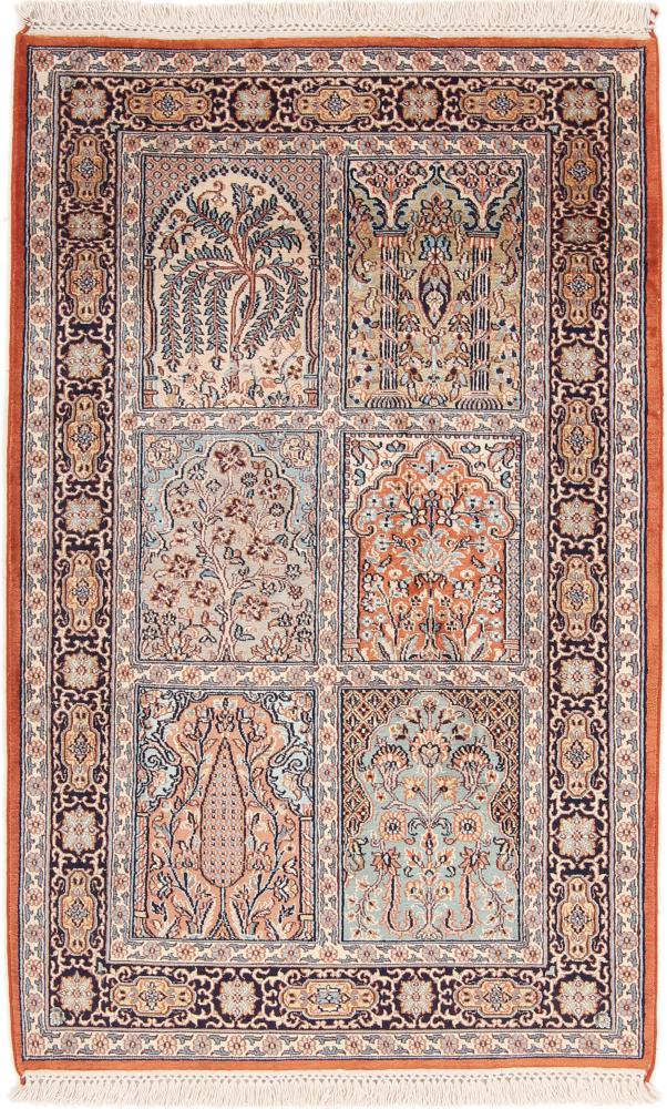 Indo rug Kashmir Silk 124x79 124x79, Persian Rug Knotted by hand