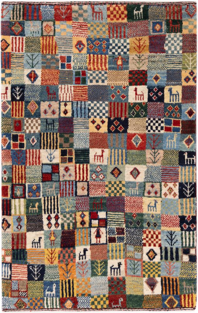 Tapete persa Persa Gabbeh Kashkuli Banafsheh 122x76 122x76, Tapete persa Atado à mão