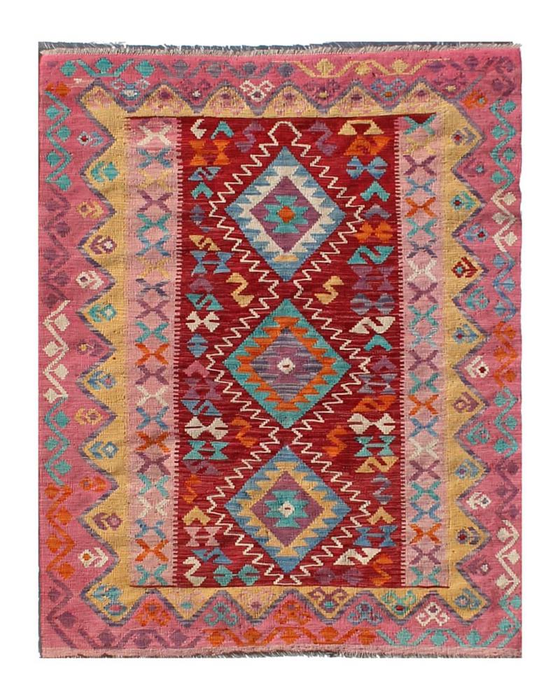 Afghan rug Kilim Afghan 6'9"x4'11" 6'9"x4'11", Persian Rug Woven by hand