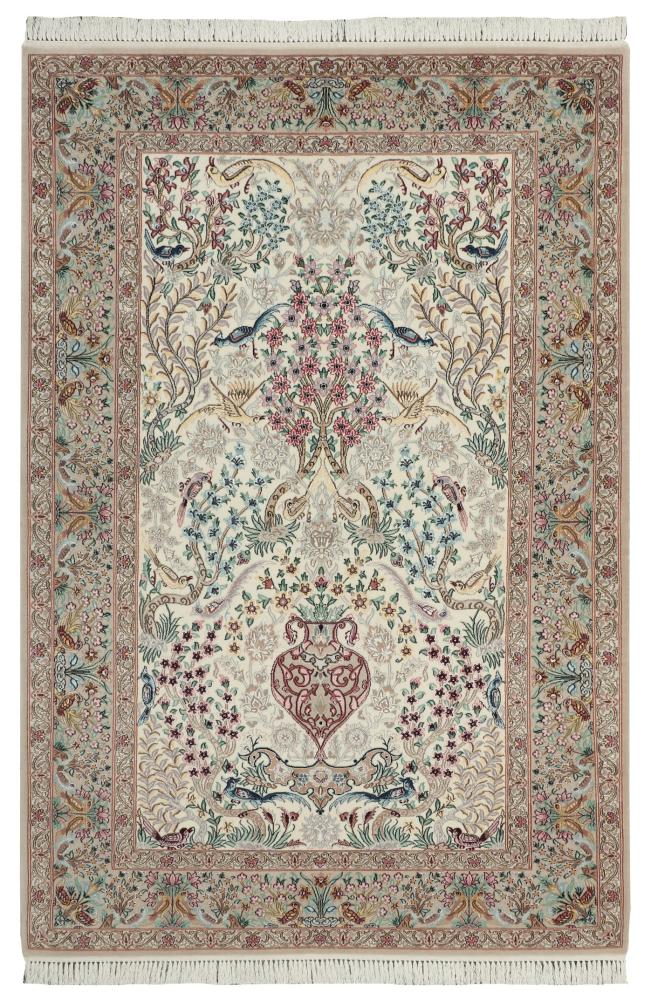 Alfombra persa Isfahán Urdimbre de Seda 196x133 196x133, Alfombra persa Anudado a mano