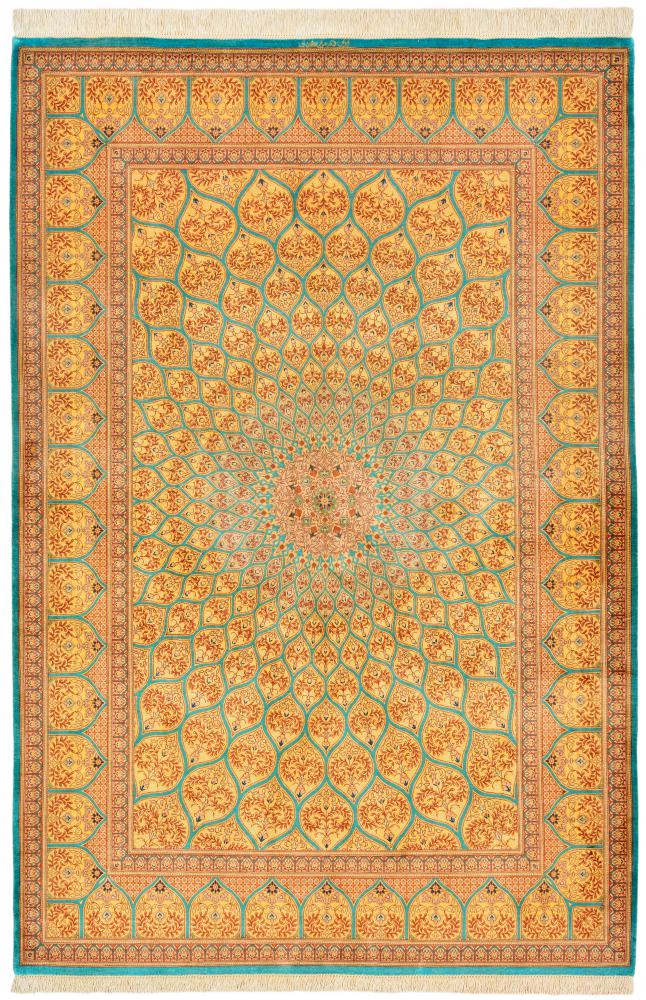 Persian Rug Qum Silk 201x134 201x134, Persian Rug Knotted by hand