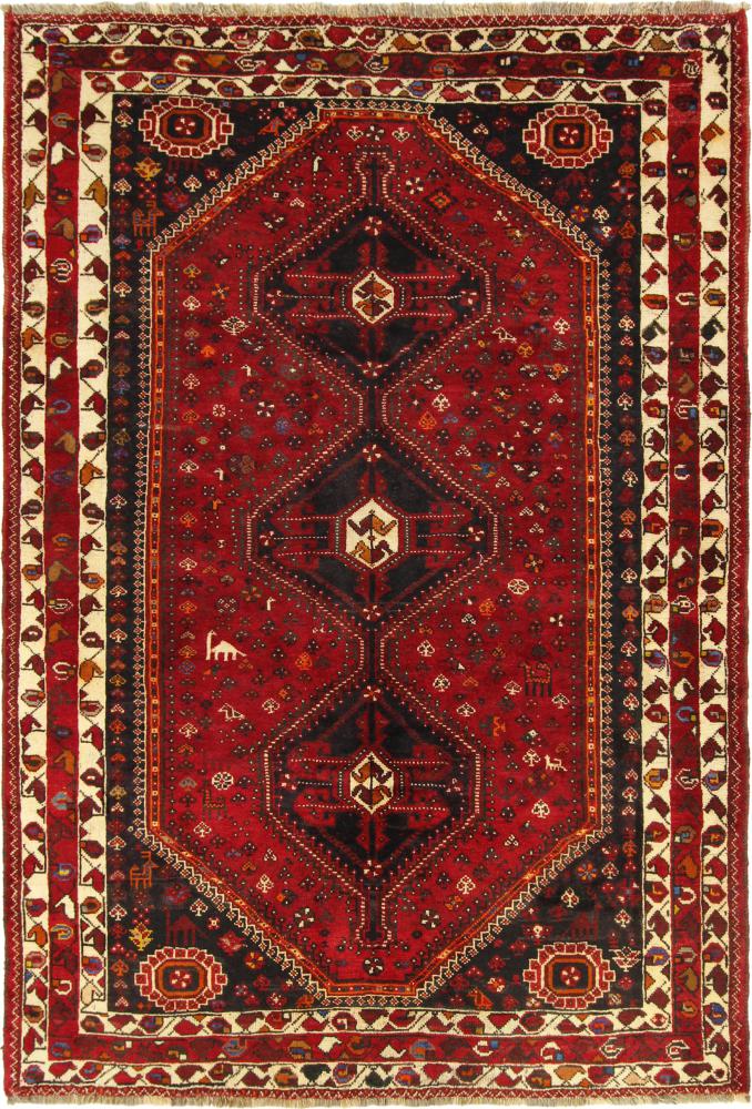 Alfombra persa Ghashghai 264x181 264x181, Alfombra persa Anudado a mano