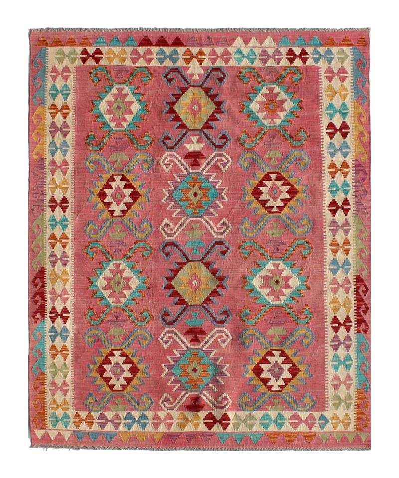 Afghan rug Kilim Afghan 7'7"x5'10" 7'7"x5'10", Persian Rug Woven by hand