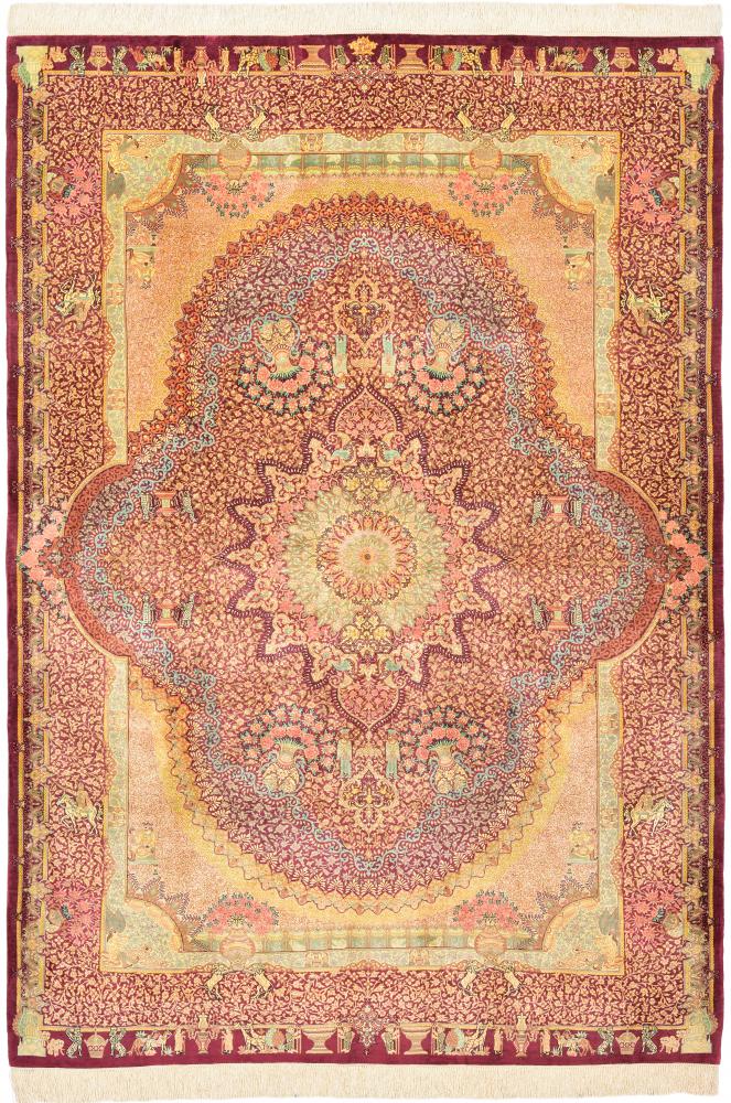 Persian Rug Qum Silk 197x141 197x141, Persian Rug Knotted by hand