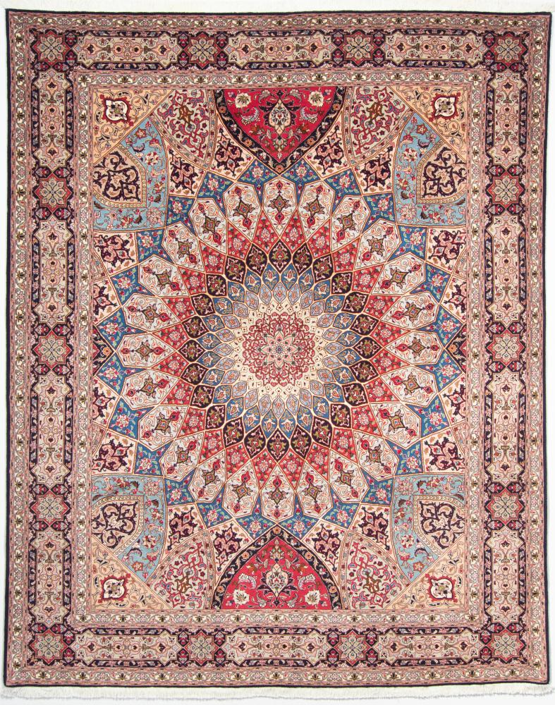 Tapete persa Tabriz 50Raj 254x205 254x205, Tapete persa Atado à mão