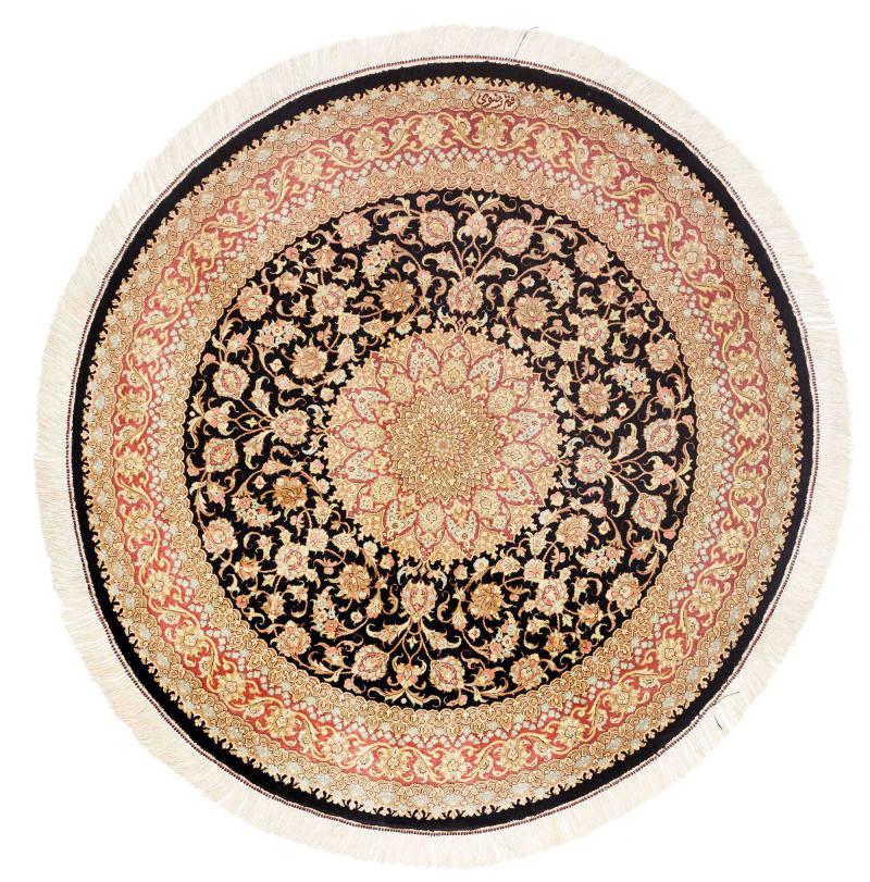 Persisk tæppe Ghom Silke 99x99 99x99, Persisk tæppe Knyttet i hånden