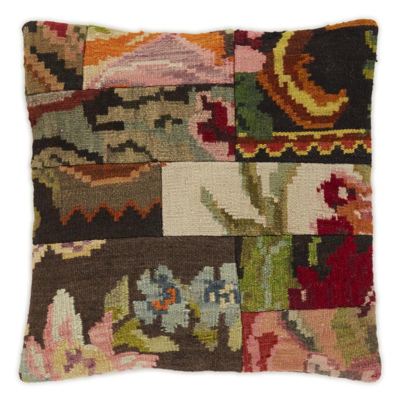 Indo rug Rosen Kilim Kissen 51x51 51x51, Persian Rug Woven by hand