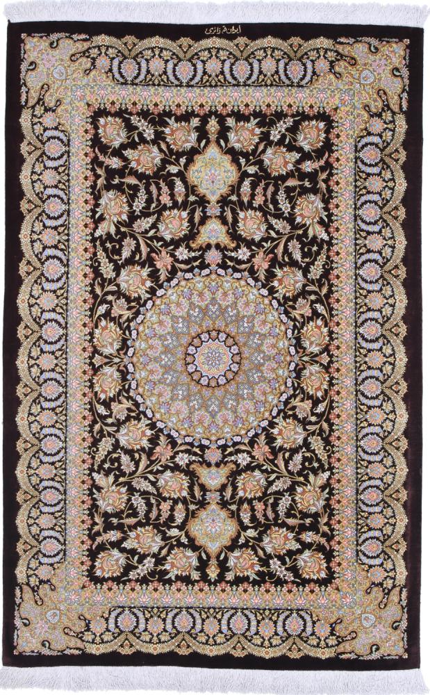 Persisk tæppe Ghom Silke  153x100 153x100, Persisk tæppe Knyttet i hånden