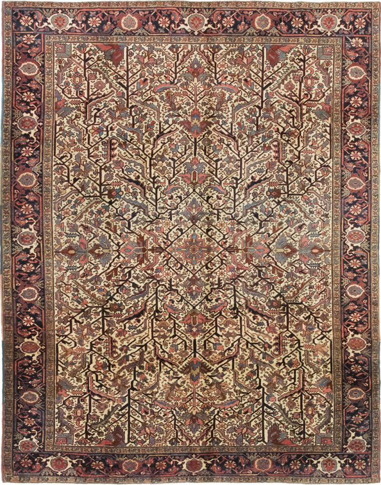 Persian Rug Heriz Antique 10'3"x8'0" 10'3"x8'0", Persian Rug Knotted by hand