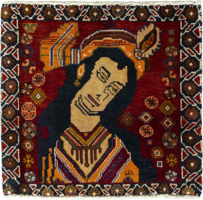 Persialainen matto Shiraz 48x53 48x53, Persialainen matto Solmittu käsin