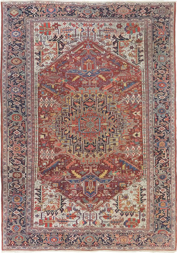 Persisk tæppe Heriz Serapi Antikke 461x329 461x329, Persisk tæppe Knyttet i hånden