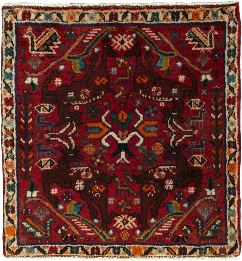 Alfombra persa Shiraz 61x62 61x62, Alfombra persa Anudado a mano