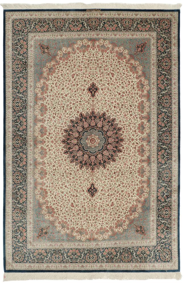 Perzisch tapijt Qum Zijde 199x134 199x134, Perzisch tapijt Handgeknoopte