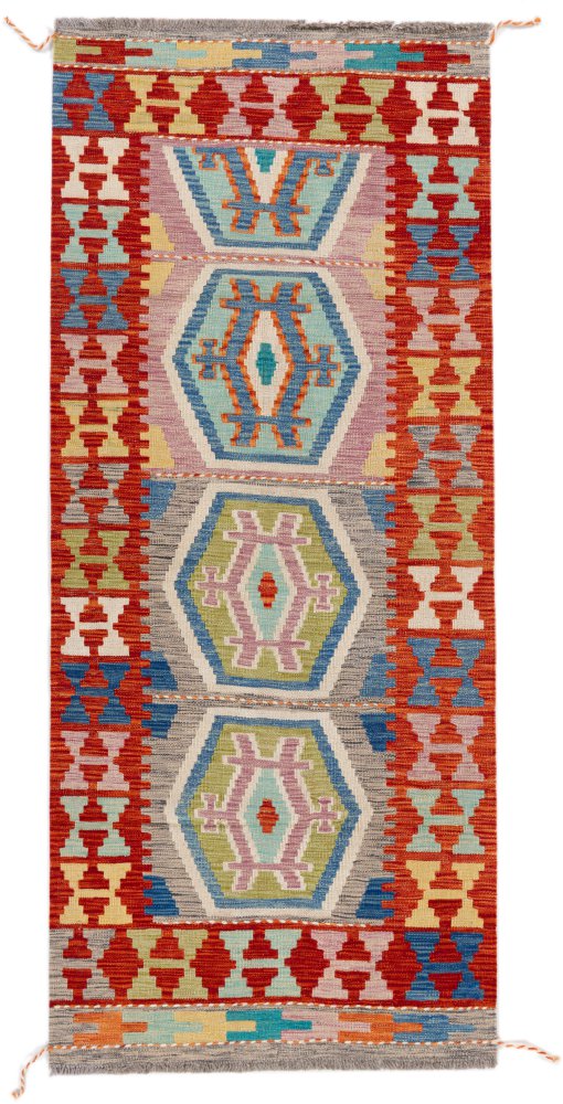 Afghanischer Teppich Kelim Afghan 195x84 195x84, Perserteppich Handgewebt