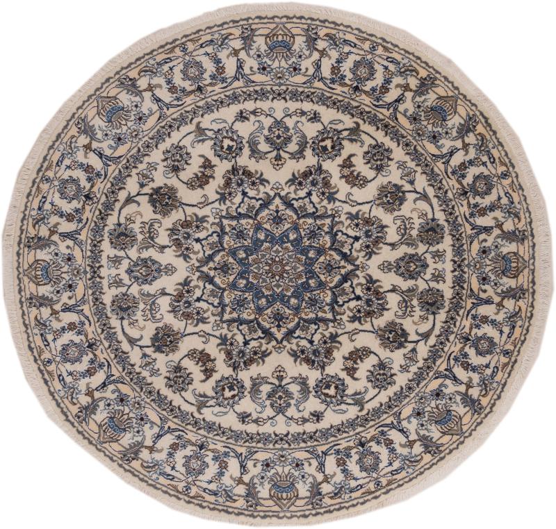 Persian Rug Nain 6'4"x6'4" 6'4"x6'4", Persian Rug Knotted by hand