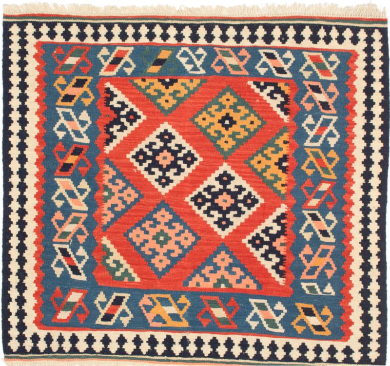 Tapete persa Kilim Fars 3'6"x3'4" 3'6"x3'4", Tapete persa Tecido à mão