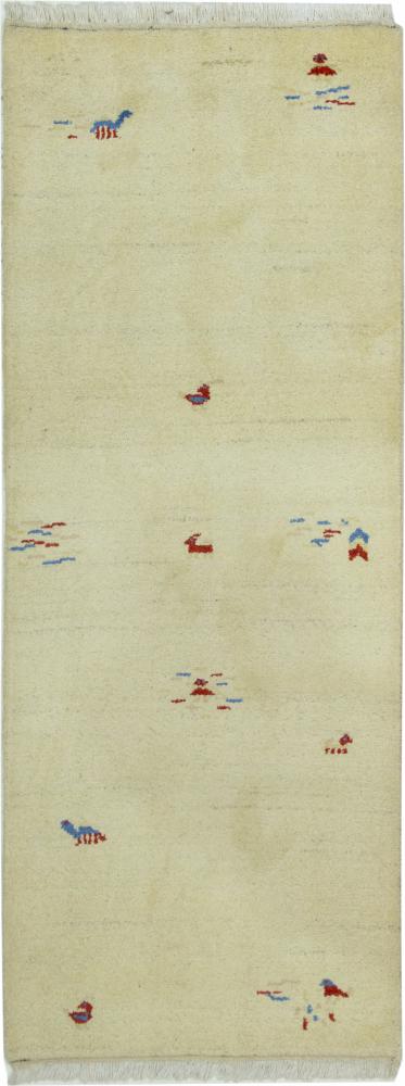 Indo rug Gabbeh 6'7"x2'7" 6'7"x2'7", Persian Rug Knotted by hand