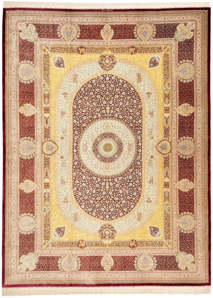 Persialainen matto Ghom Silkki 391x293 391x293, Persialainen matto Solmittu käsin