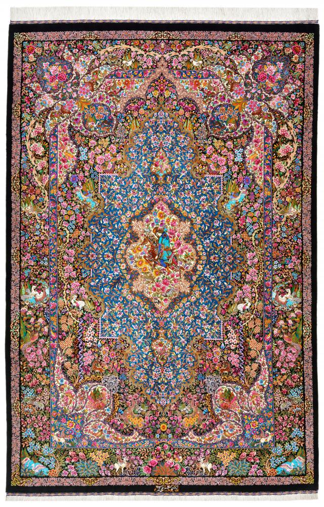 Perzisch tapijt Qum Zijde 202x137 202x137, Perzisch tapijt Handgeknoopte