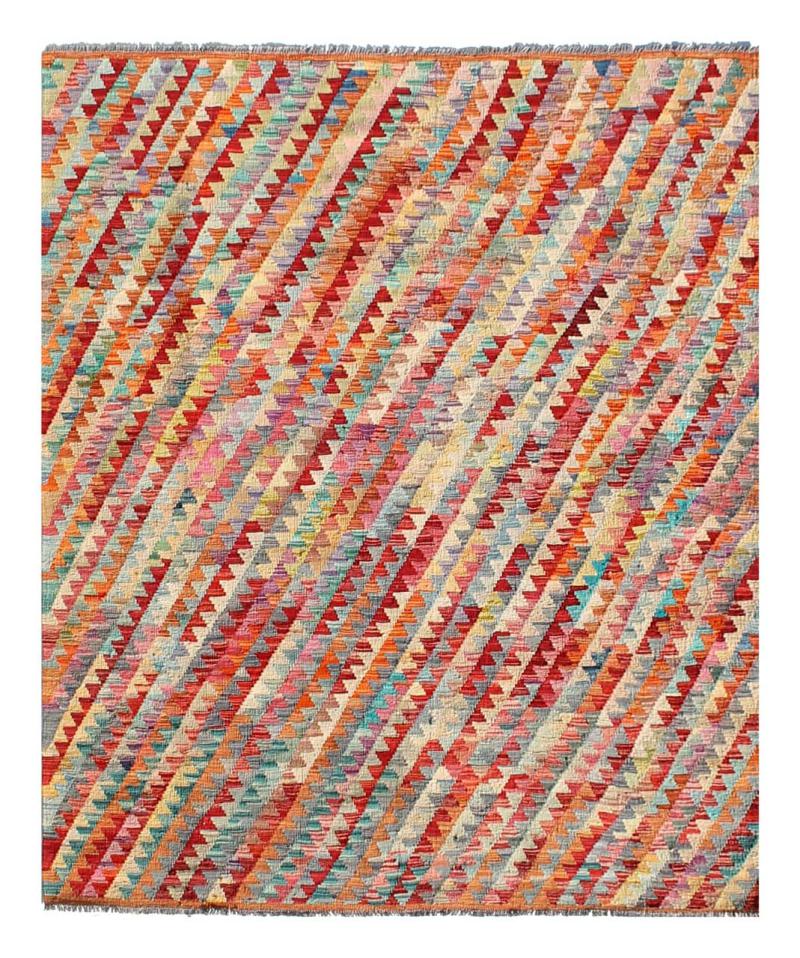 Afghan rug Kilim Afghan 8'0"x6'3" 8'0"x6'3", Persian Rug Woven by hand