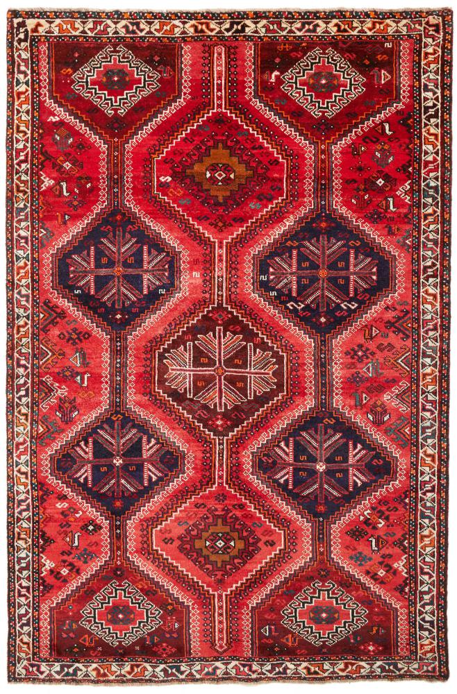 Persian Rug Shiraz 7'11"x5'2" 7'11"x5'2", Persian Rug Knotted by hand