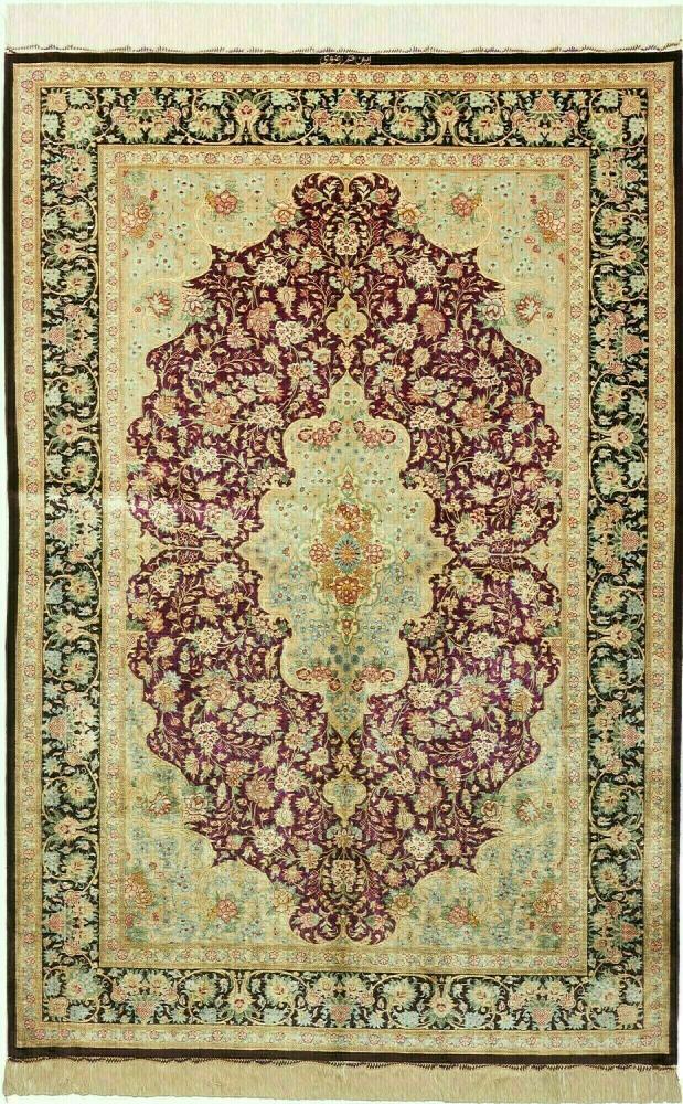 Persian Rug Qum Silk 200x134 200x134, Persian Rug Knotted by hand