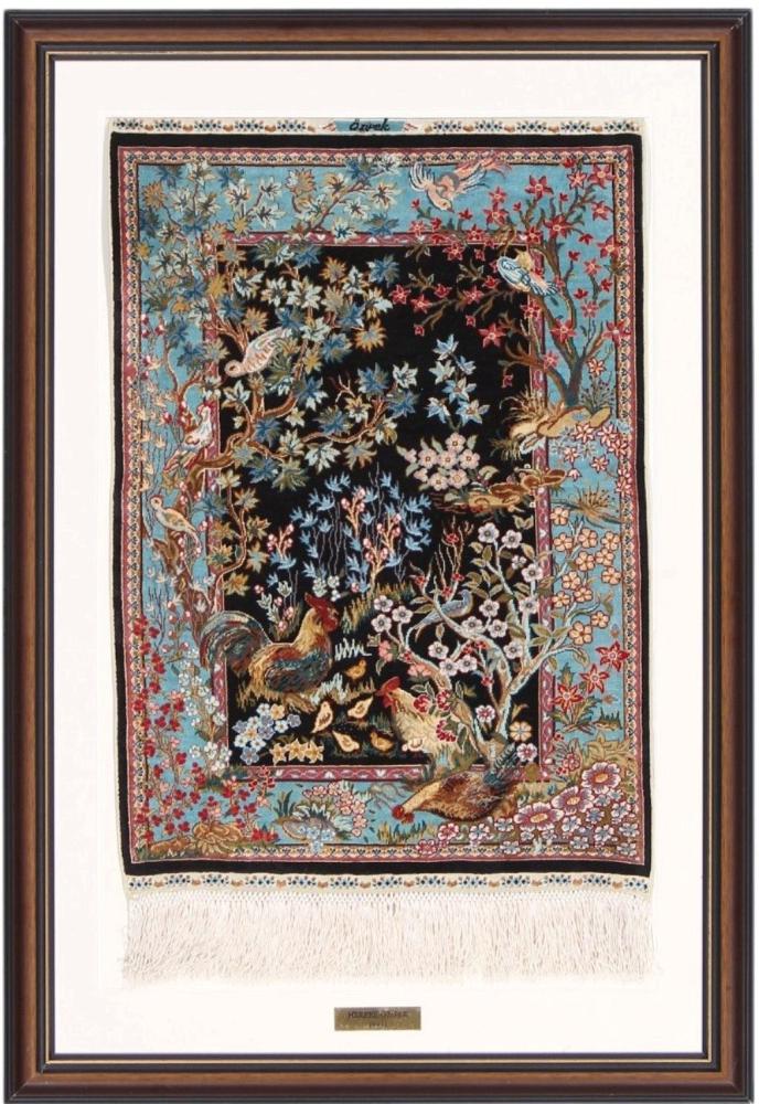  Hereke de Seda 48x35 48x35, Alfombra persa Anudado a mano
