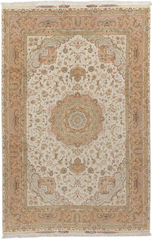 Tapete persa Tabriz 60Raj Fio de Seda 9'11"x6'8" 9'11"x6'8", Tapete persa Atado à mão