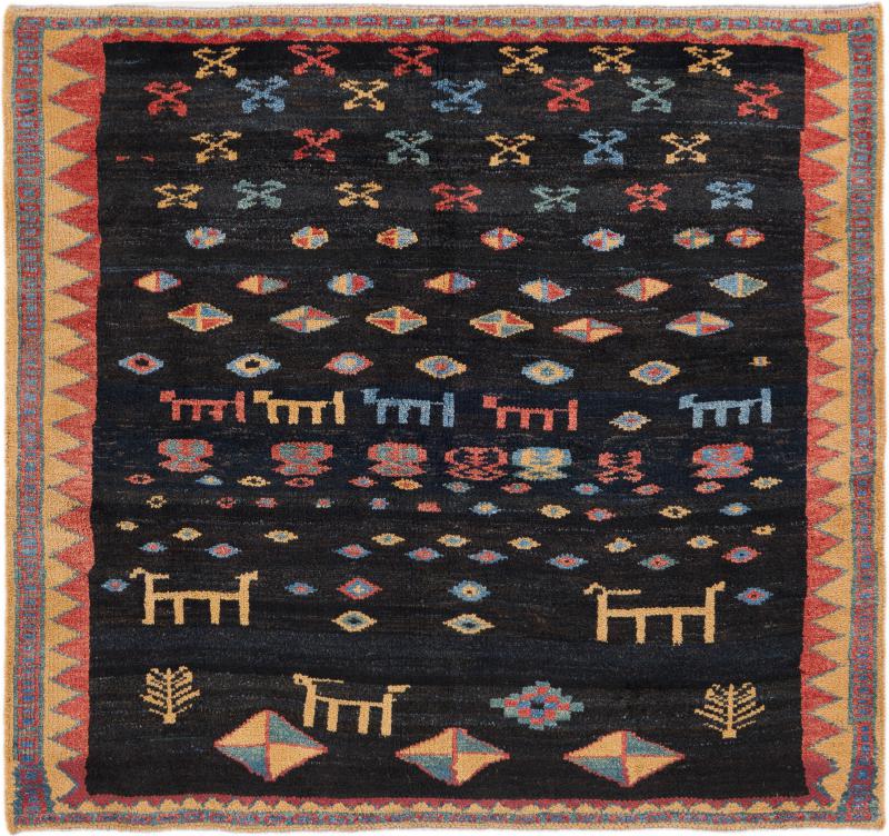 Alfombra persa Persia Gabbeh 155x142 155x142, Alfombra persa Anudado a mano