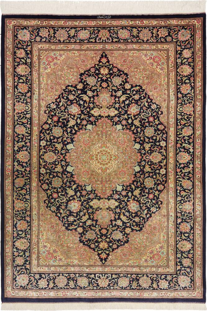 Persisk tæppe Ghom Silke 193x137 193x137, Persisk tæppe Knyttet i hånden