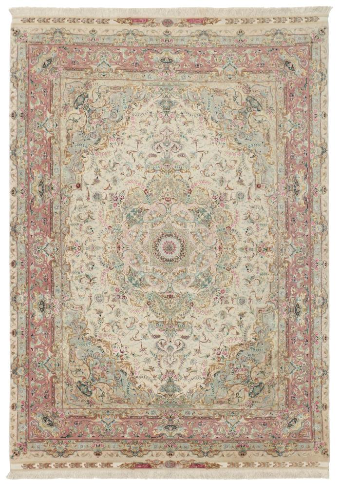 Persisk matta Tabriz 70Raj Silkesvarp 218x156 218x156, Persisk matta Knuten för hand