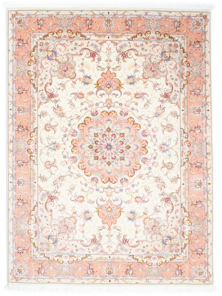 Tapete persa Tabriz 50Raj Fio de Seda 204x152 204x152, Tapete persa Atado à mão