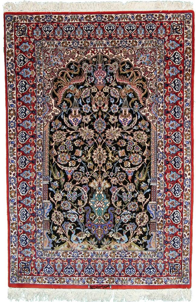 Perzsa szőnyeg Iszfahán Selyemfonal 5'6"x3'8" 5'6"x3'8", Perzsa szőnyeg Kézzel csomózva