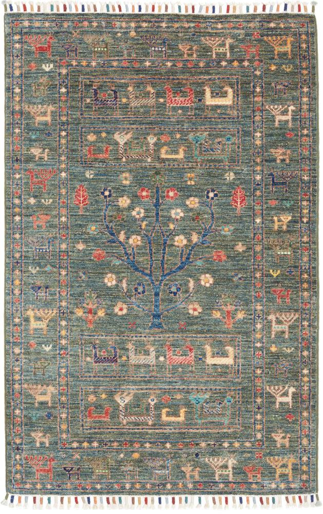 Pakistani rug Design Arijana 4'0"x2'6" 4'0"x2'6", Persian Rug Knotted by hand