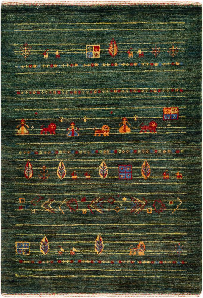 Tapis persan Persan Gabbeh Loribaft Atelier 89x66 89x66, Tapis persan Noué à la main