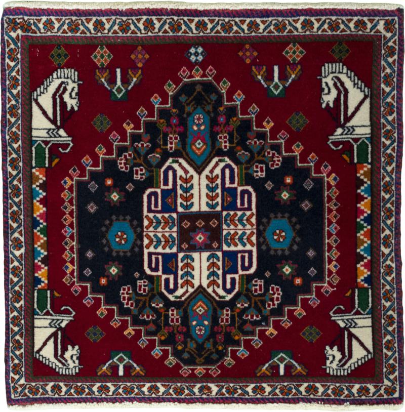 Alfombra persa Shiraz 61x64 61x64, Alfombra persa Anudado a mano