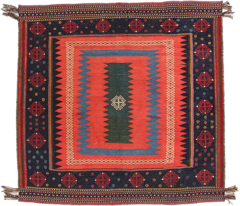 Perzsa szőnyeg Kilim Fars 4'10"x4'9" 4'10"x4'9", Perzsa szőnyeg szőttesek