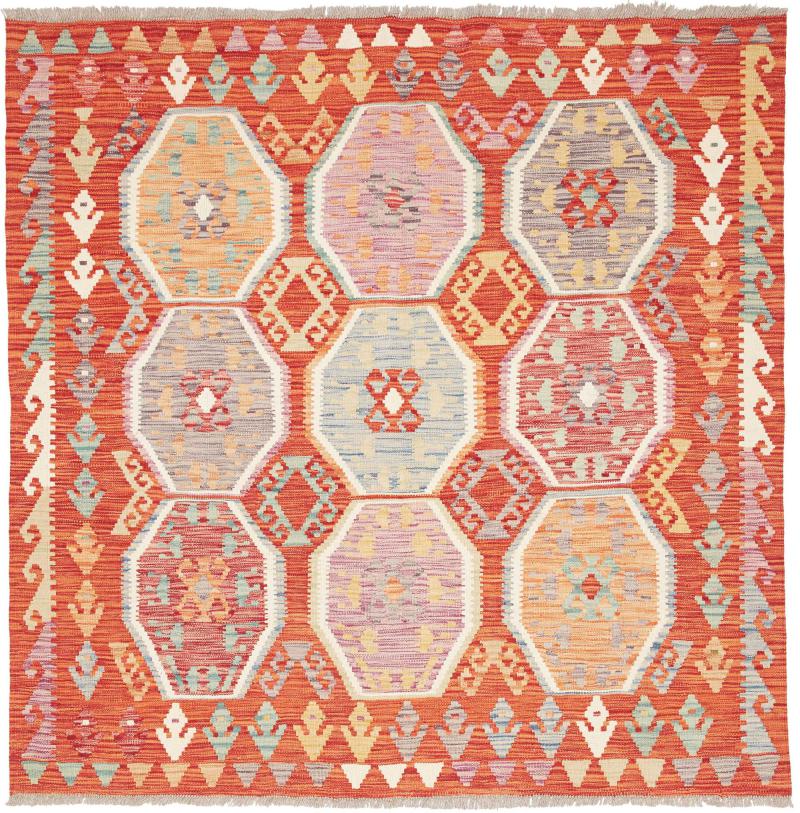 Afghaans tapijt Kilim Afghan 155x153 155x153, Perzisch tapijt Handgeweven