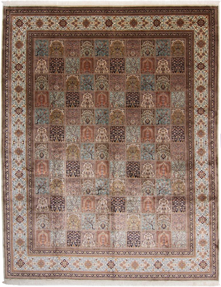 Tappeto indiano Cachemire di Seta 387x304 387x304, Tappeto persiano Annodato a mano