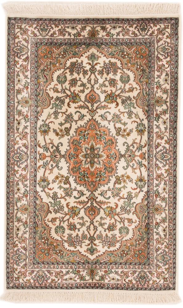 Tapis indien Cachemire Soie 4'2"x2'7" 4'2"x2'7", Tapis persan Noué à la main