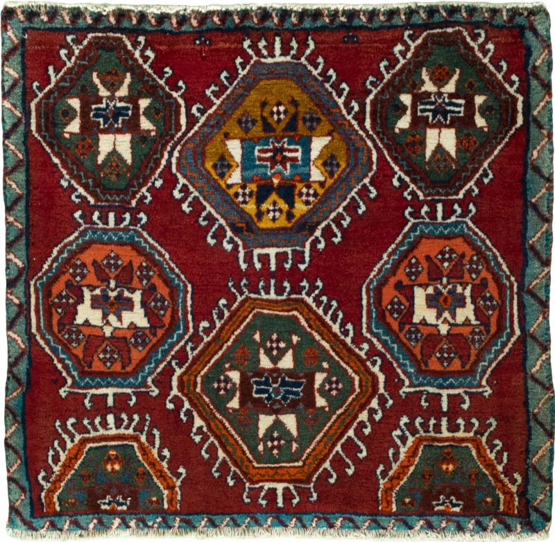 Alfombra persa Shiraz 59x64 59x64, Alfombra persa Anudado a mano